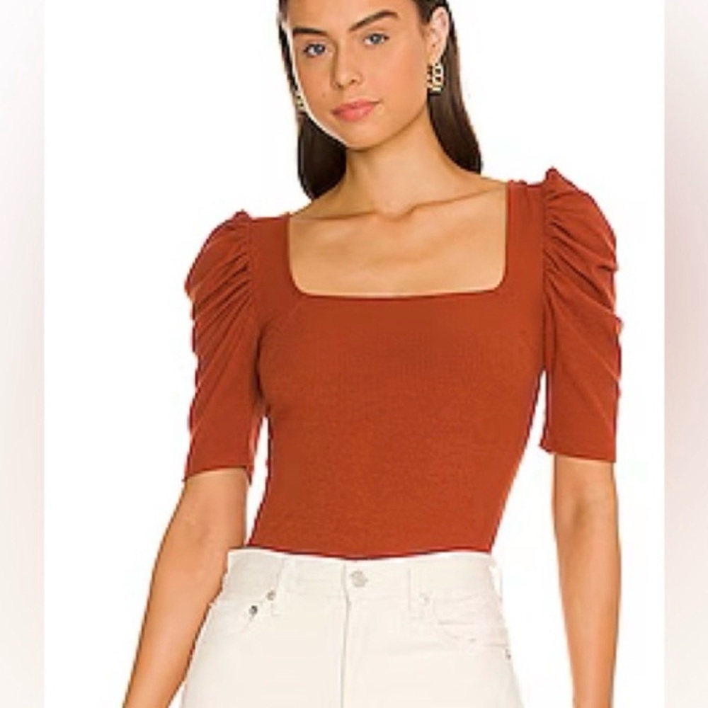 Free People We The Free Night Lily Terracotta Square Neck Top